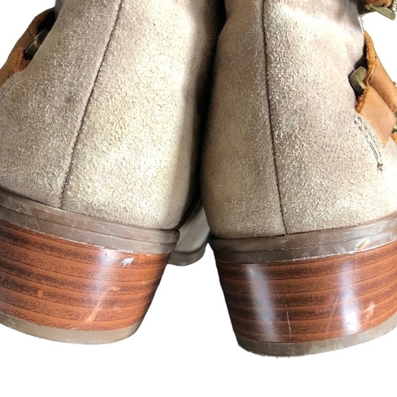 Lauren Ralph Lauren Mehira Leather Suede Booties Sz. 7.5 Tan Brown Equestrian - Picture 4 of 7
